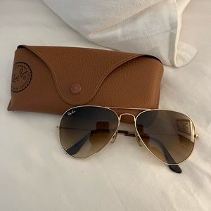 Ray-Ban Light Brown and Gold Aviators